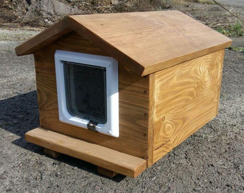 Будка для кота 30х40 см (з дверцятами, утеплений)