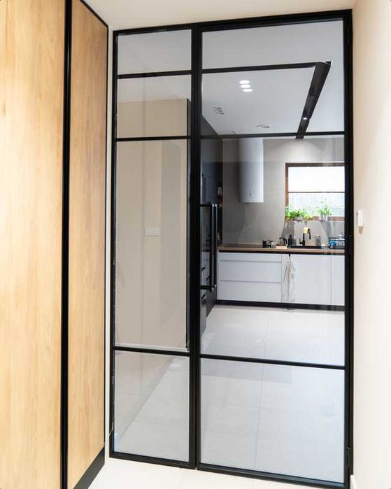 Drzwi loft, stalowo - szklane, nowoczesne, solidne, przesuw, pivot