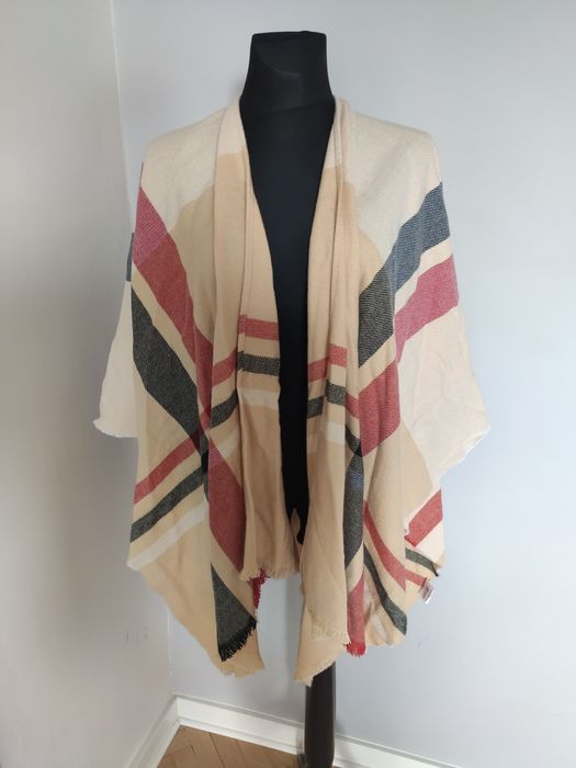 Poncho szal w kratę Tom&Rose