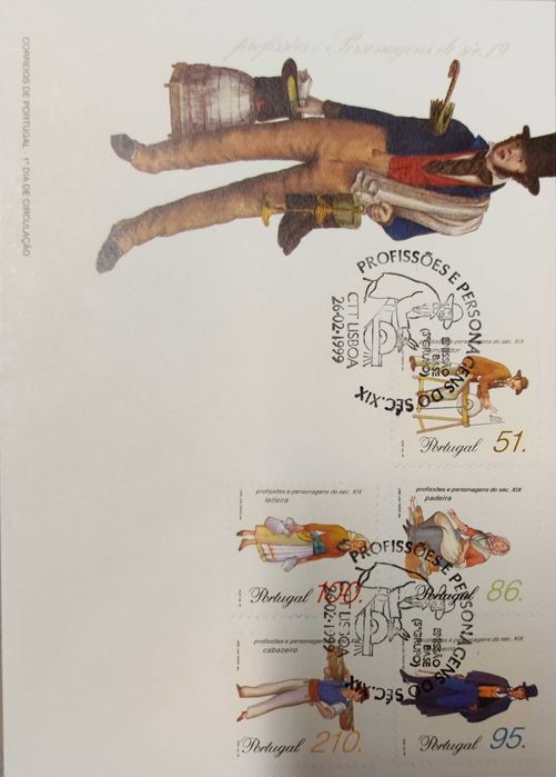 FDC Profissões e personagens do séc.XIX 1999