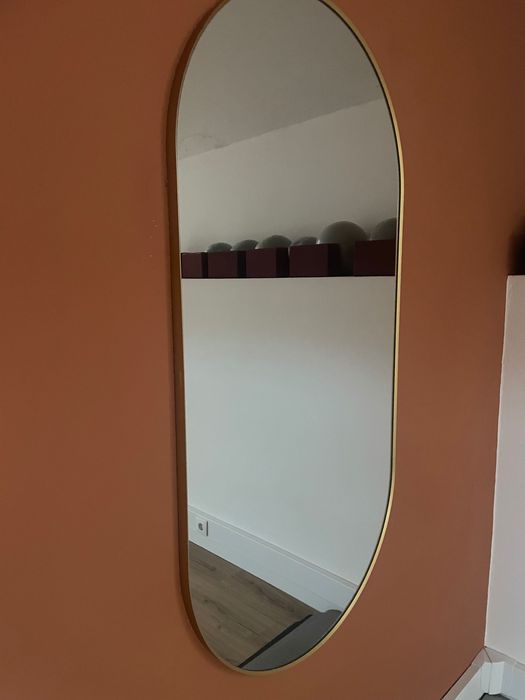 Espelho oval 60x120cm Dourado