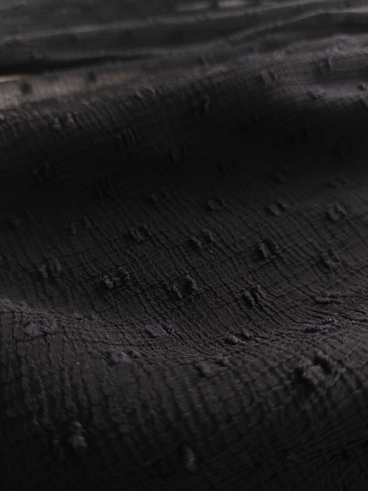 Czarna sukienka z haftem z tkaniny plumeti z długim rękawem Zara 36 S