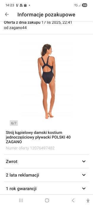 Strój kąpielowy pływacki basenowy młodzieży/kobiety