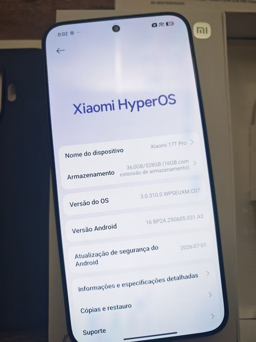 Xiaomi 17T Pro 6.83" 12GB/512GB Dual Sim Azul  Seminovo(1 dia de Uso), Aceito Retomas