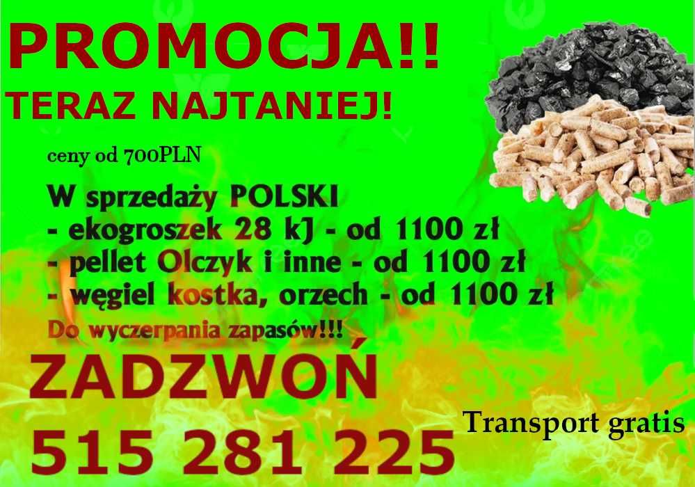 Ekogroszek 28Mj/kg Węgiel polskie kopalnie Pellet Koluszki