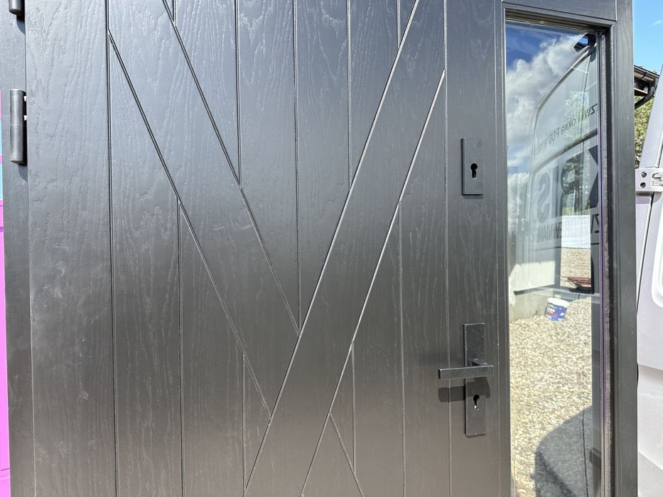 Drzwi zewnętrze drewniane z doświetlam czyste powietrze CAŁA POLSKA