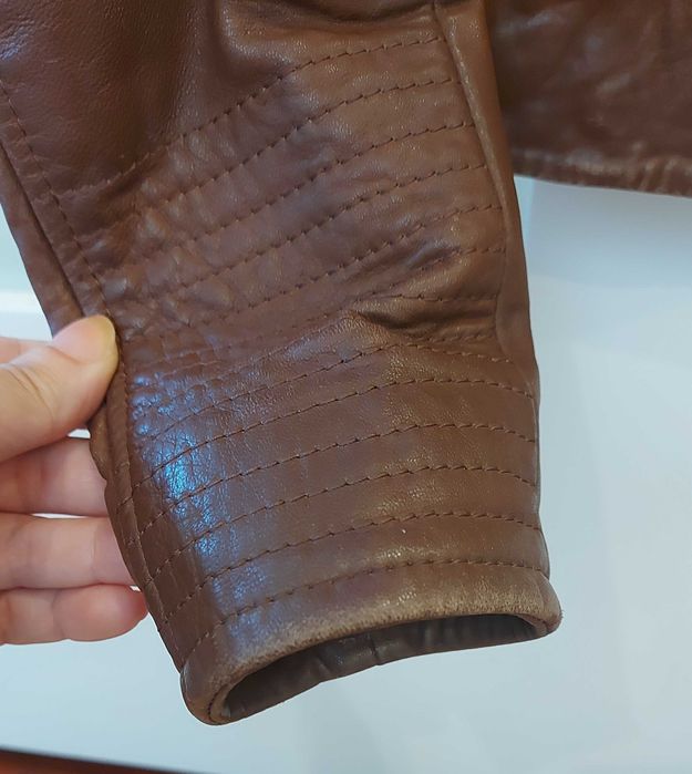 Casaco em pele Massimo Dutti