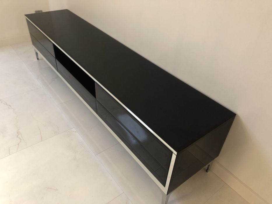 Szafka RTV czarna, srebrne dodatki, z lustra glamour!!!