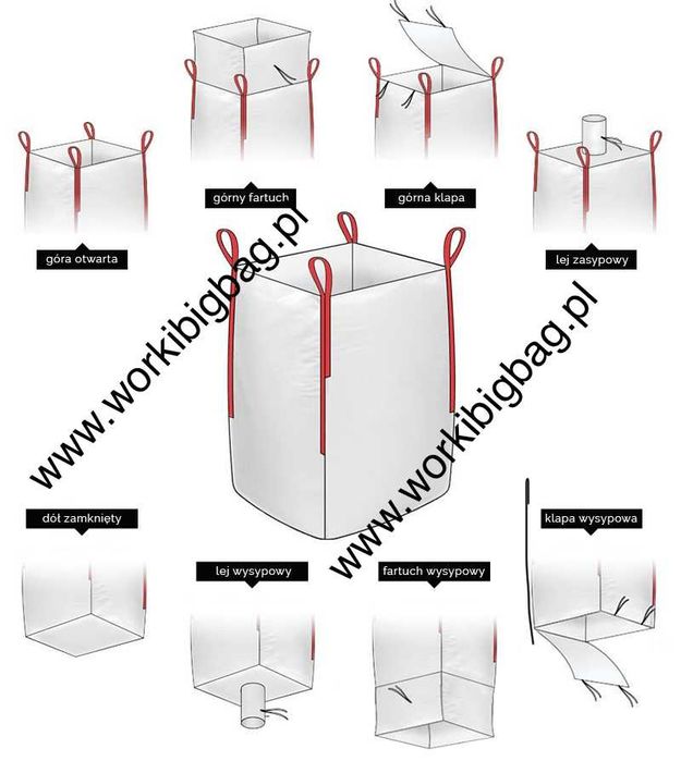 worki big-bag 91X90X203 NOWE big bagi begi różne konfiguracje