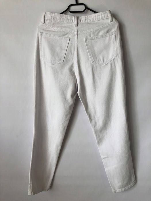 Shein Jeansy Mom Białe Z Dziurami 36 S