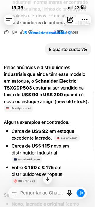 Cabo Schneider Electric TSXCDP503 – Novo e Selado