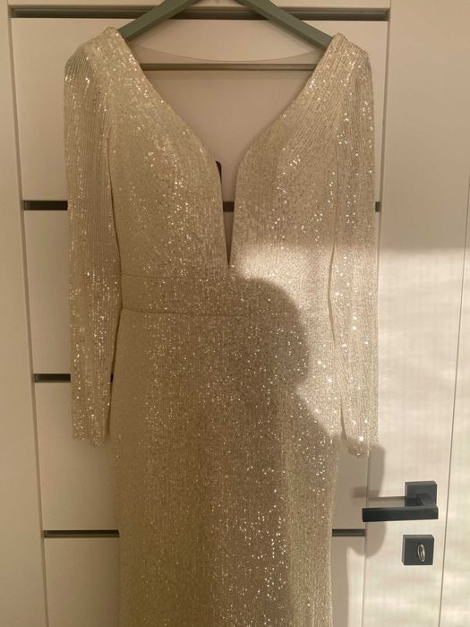 Suknia Ślubna zdobiona cekinami Syrenka 36/38 KATY CORSO