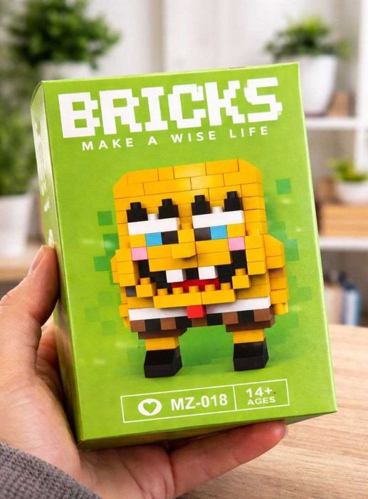 3D Конструктор Bricks Губка Боб / SpongeBob, Lego, Лего( фігурка 6 см)