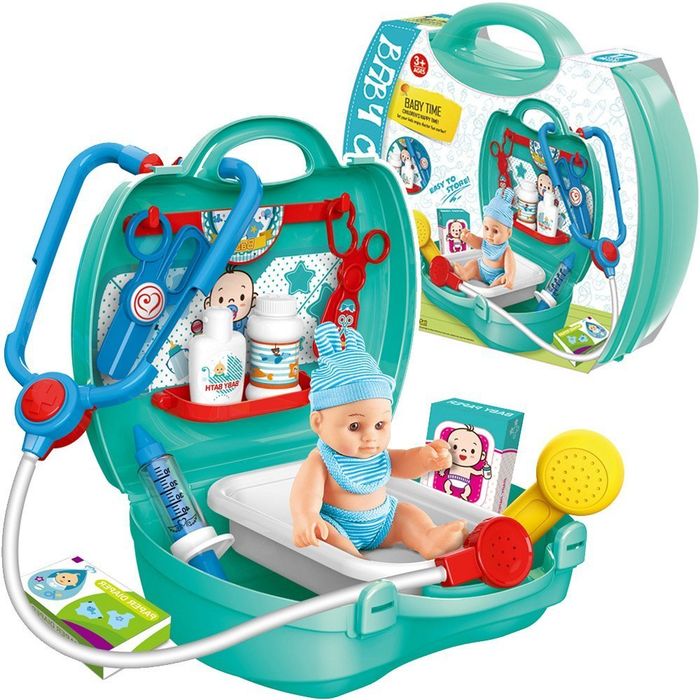 lekarz doktor zestaw lekarski walizka +lalka bobas