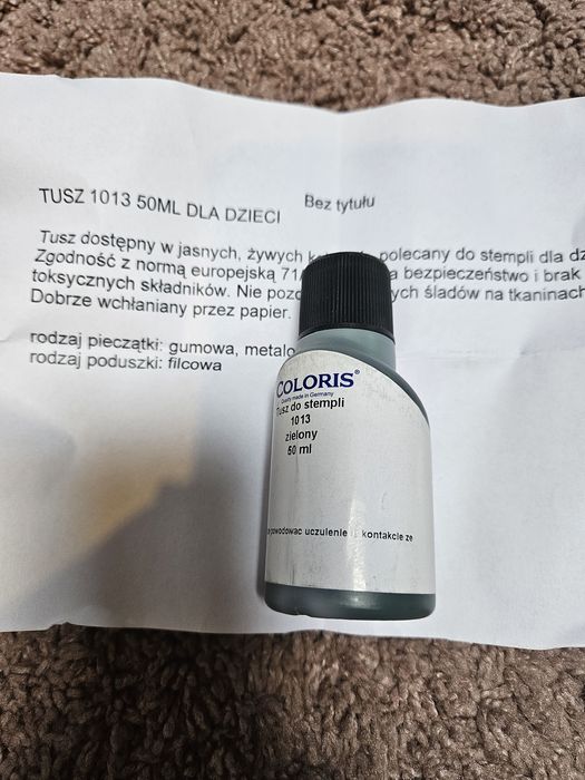 Zielony tusz do stempli z gąbeczką, odpowiedni dla dzieci Coloris