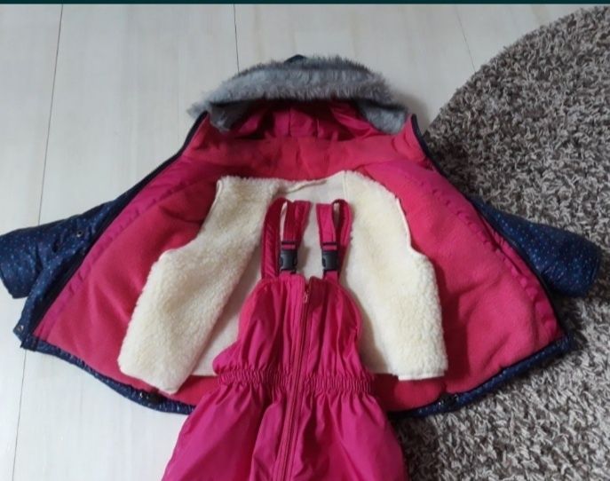 Комбинезон костюм куртка зимний для девочки happy&pretty 92 см