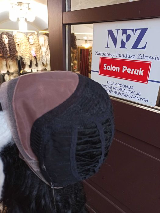 Peruka afro, mokra włoszka na mikroskórze blond sombre 55cm -Nessaja