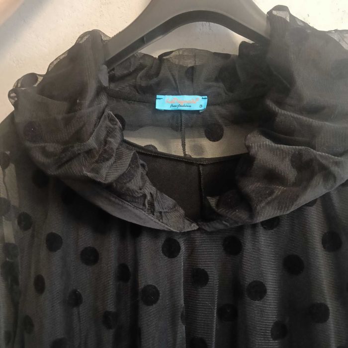 Sukienka czarna siatka w grochy