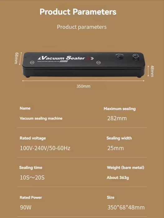 Вакуумный упаковщик 2в1 для еды + пакеты | Мощный вакууматор для дома