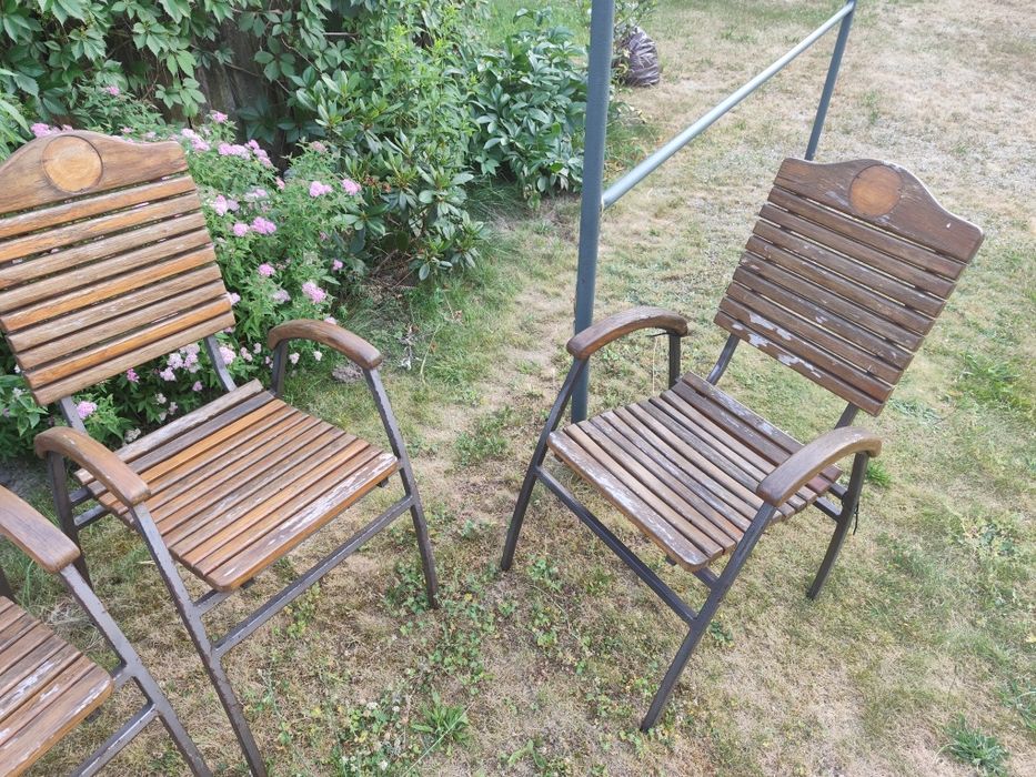 7 szt bardzo solidnych krzeseł ogrodowych "Żywiec"