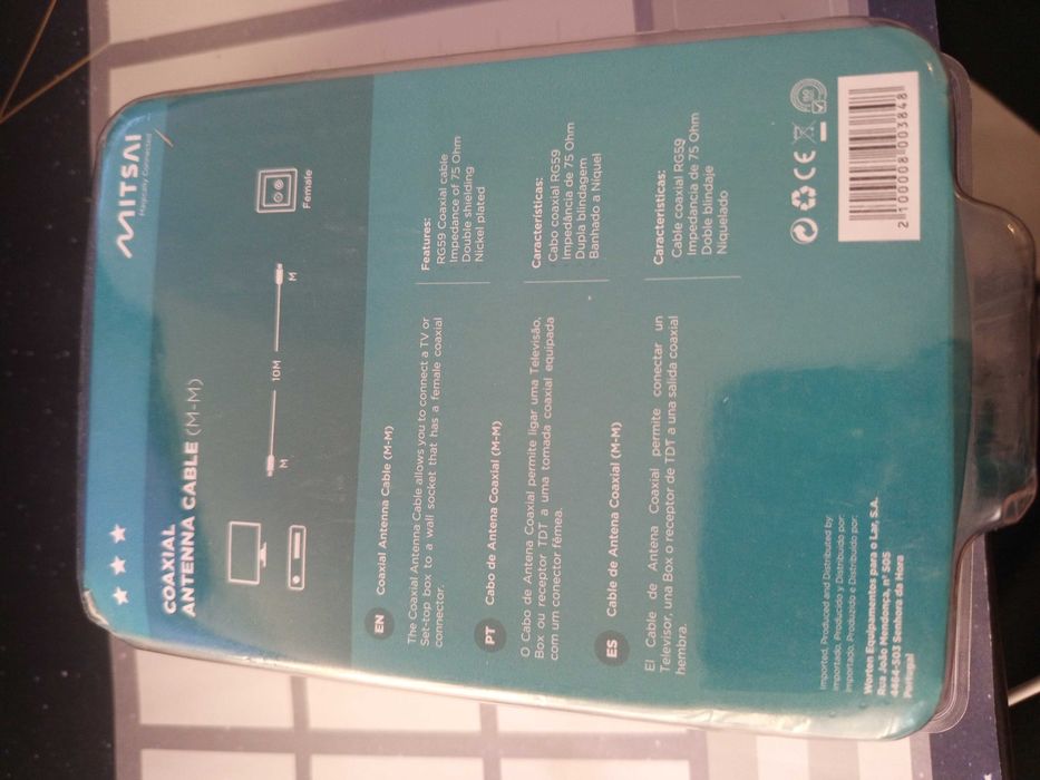 Cabo coaxial antena Mitsai 15 metros