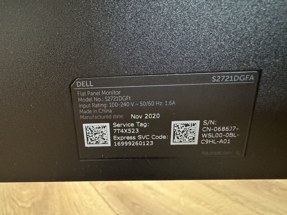 Monitor Dell S2721DGFA 27” 2K nanoIPS 165Hz