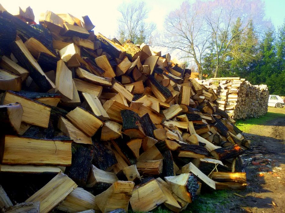 dąb drewno kominkowe  połupane opałowe liściaste