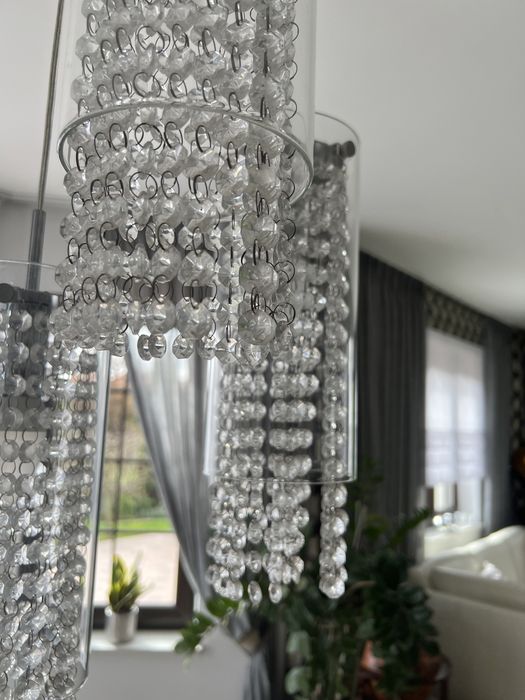 Żyrandol lampa wisząca trzy małe lampki krtształki