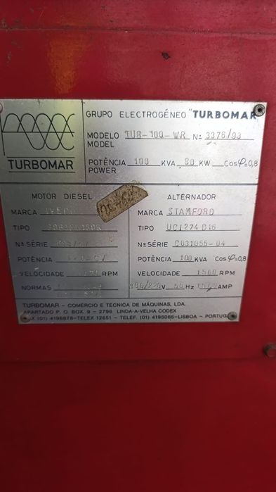 Gerador Turbomar 100KVA