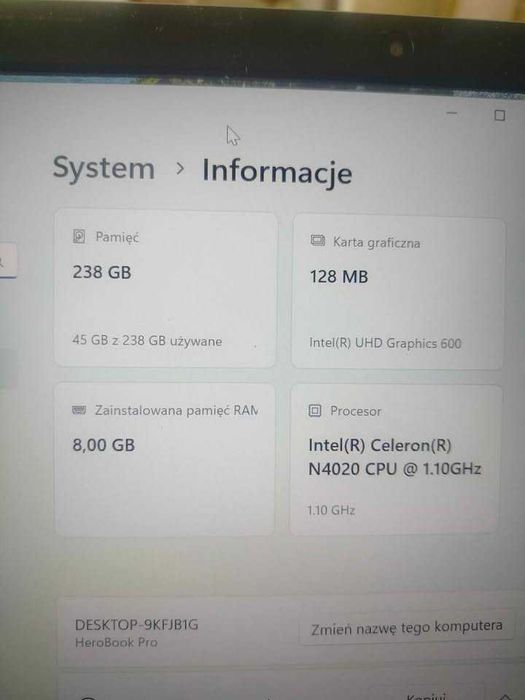 Laptop Chuwi herobook pro- cena do negocjacji