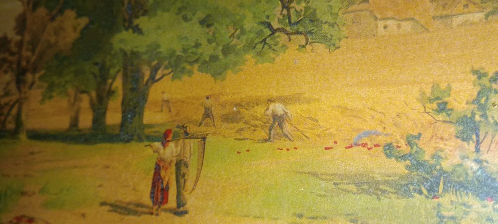 Quadro com antiga gravura paisagem