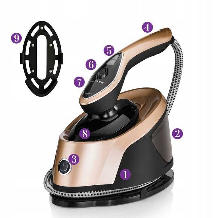 MOCNY Steamer żelazko parowe parownica do ubrań ceramiczna stopa 2500W