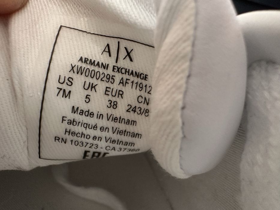 Sneakersy białe Armani Exchange buty tenisówki skórzane AX 38