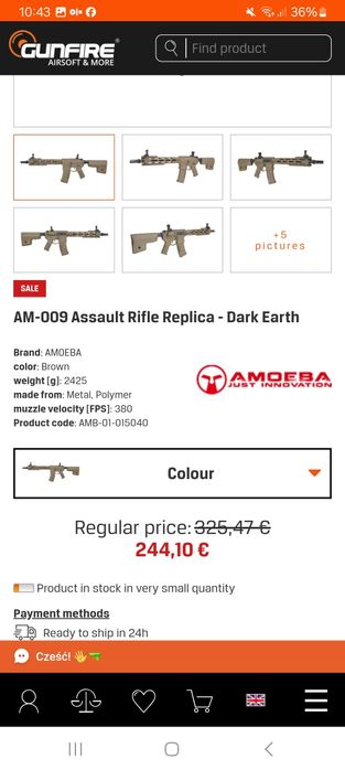 Airsoft Amoeba Am009 nova