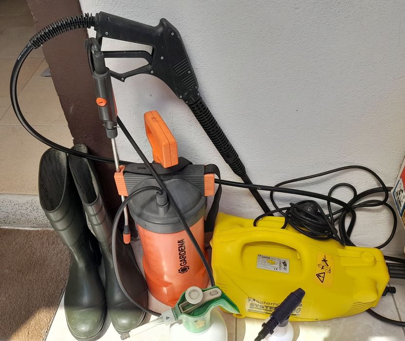 Lavadora de alta pressão, pulverizador, galochas