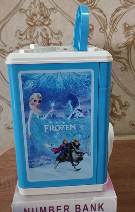 Сейф детский копилка  с  отпечатком пальца  Frozen розовый
