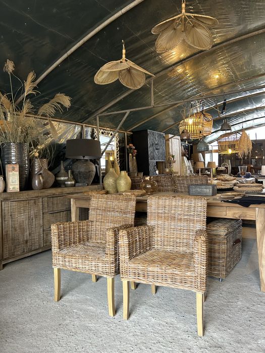 Fotel rattan komplet 2szt. Loberon farmhouse rustykalne komplet