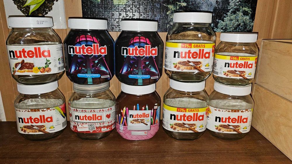 Большие банки из под Нутеллы для декора, хранения. Nutella