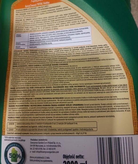 Nawóz uniwersalny antychwast substral 3 L