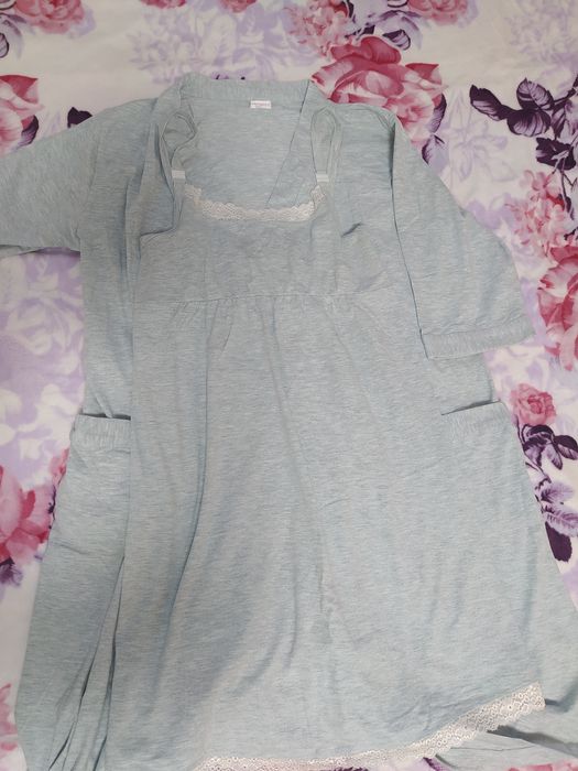 Одежда для беременных джинсы, платье,ночнушка+ халат в роддом