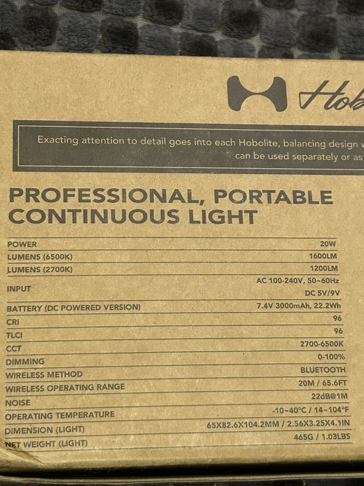 Hobolite Mini 20W Portable Bi-Color Continuous LED Lighting Kit