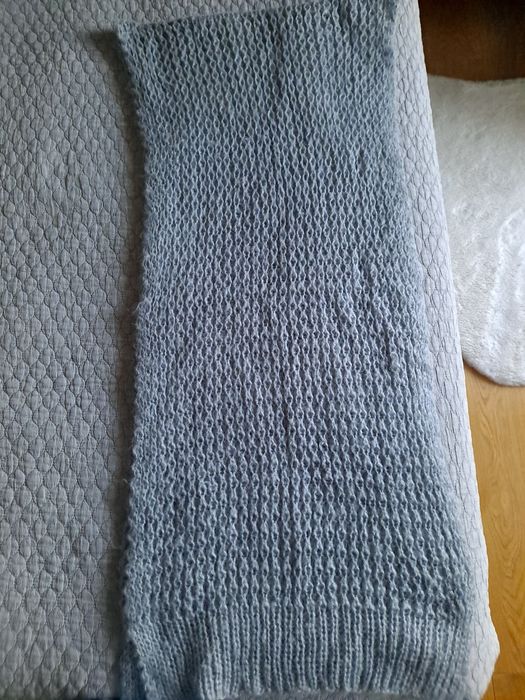 Szary ciepły szal 45x200cm