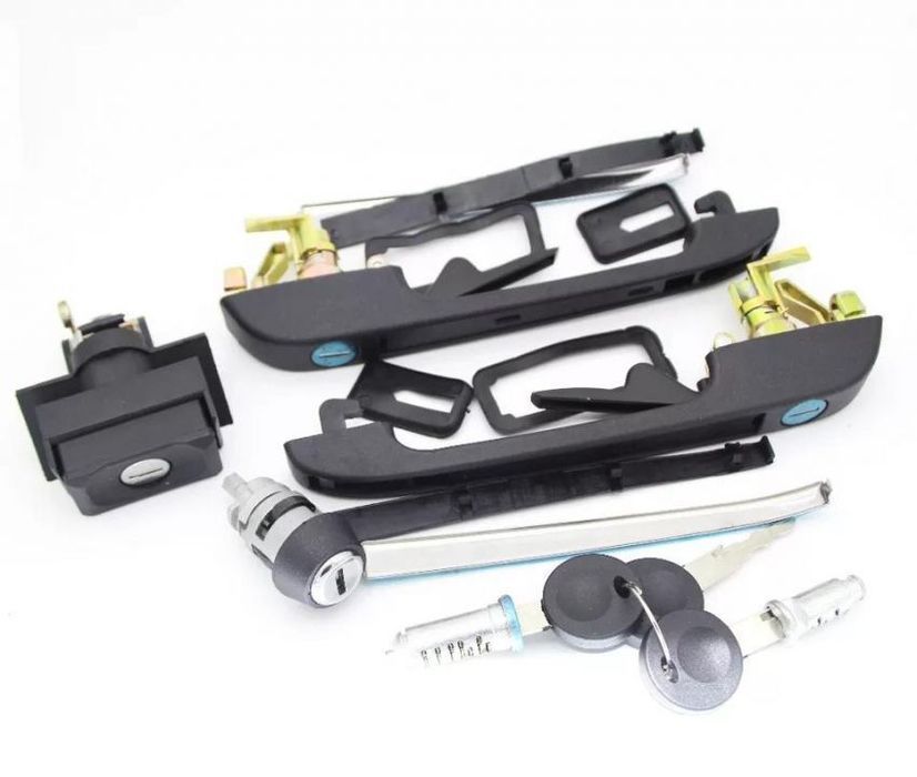 Conjunto Puxadores + Canhão Fechaduras Volkswagen Golf 2 Jetta Mk2