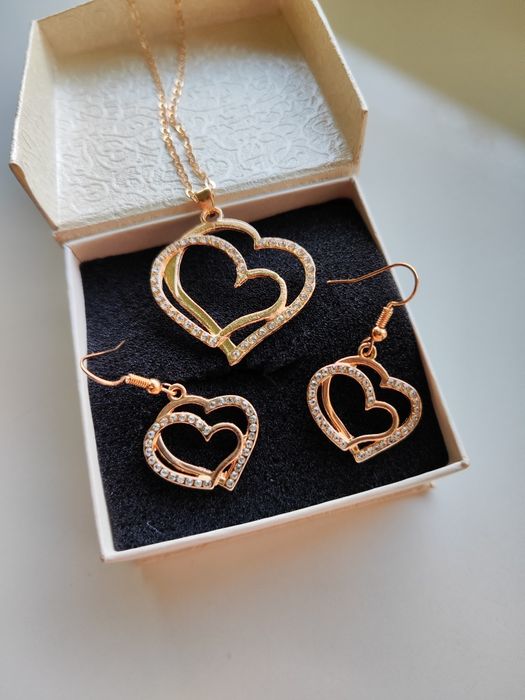 Zestaw biżuterii 2 w 1 serca / NOWY