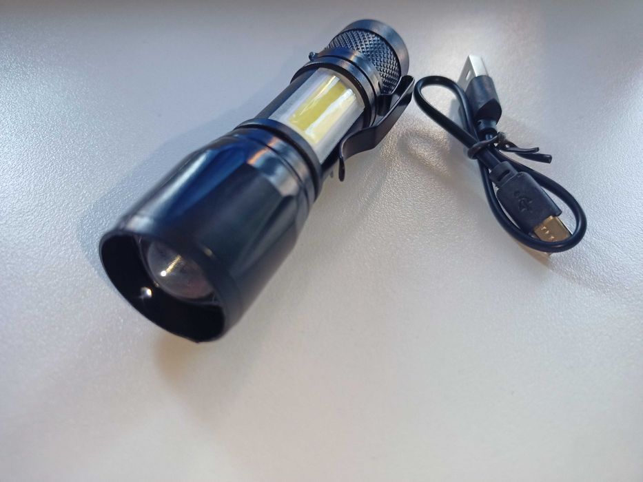 Фонарик аккумуляторный 3 режима, регулировка фокуса.