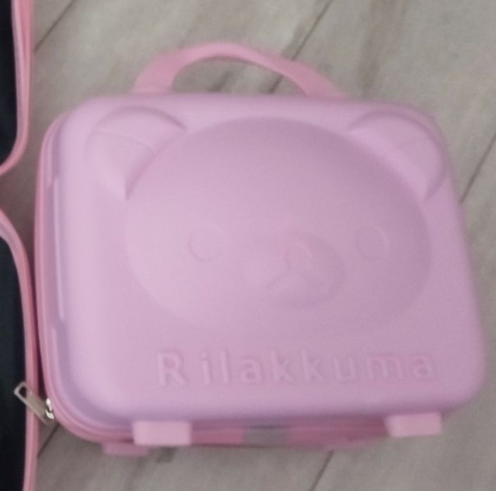 Рожевий дитячий чемодан для косметики для мандрів