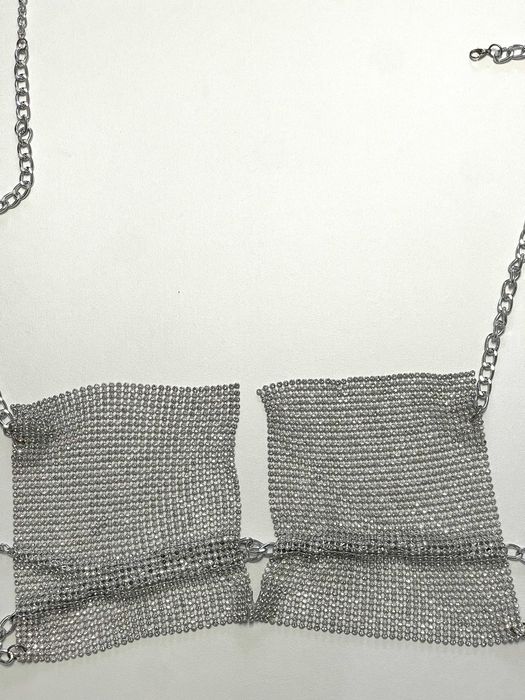Sutiã Top de malha metálica com strass P