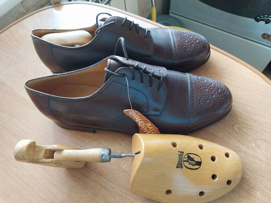 Туфлі чоловічі шкіряні темнокоричневі нові, розмір 42-42,5