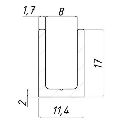 Профіль для душової кабіни | Алюмінієвий, різні кольори, в наявності