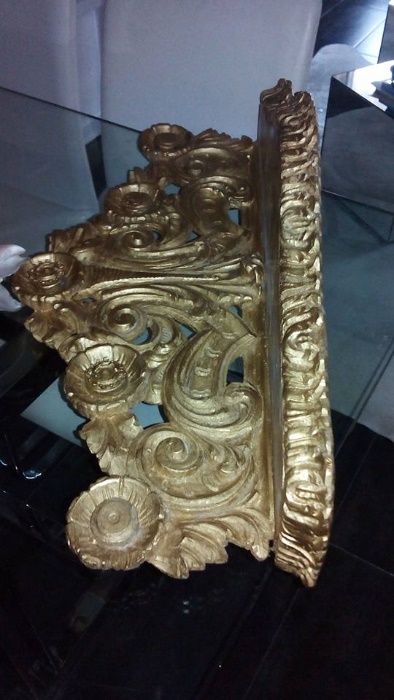Conjunto muito antigo Credência de parede + Floreira mais de 100 anos